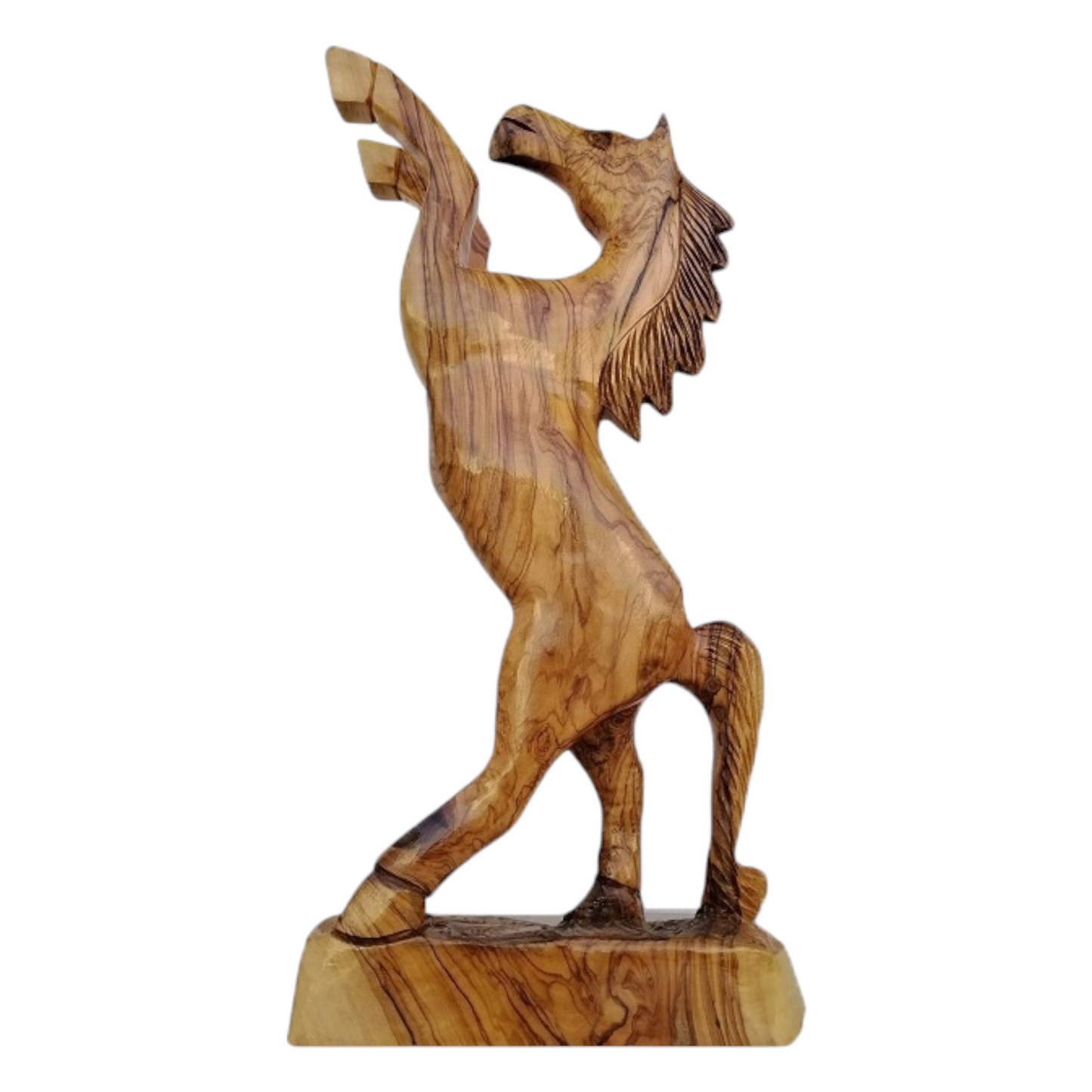 Handcrafted Olive Wood Horse Figurine - Rustic Farmhouse Decor, Western Style, Unique Gift for Horse Lovers