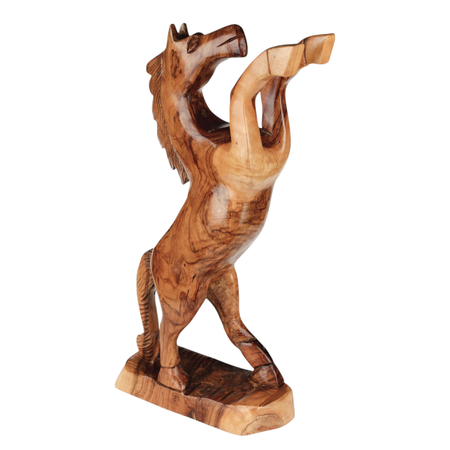 Handcrafted Olive Wood Horse Figurine - Rustic Farmhouse Decor, Western Style, Unique Gift for Horse Lovers