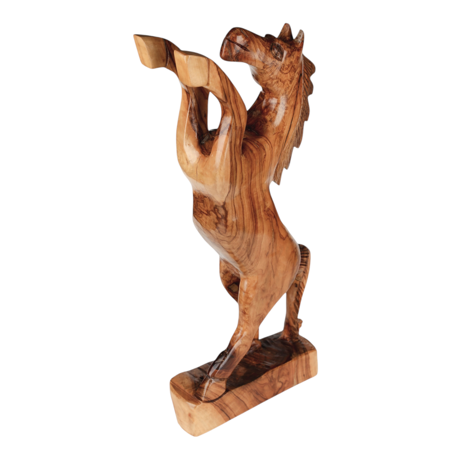 Handcrafted Olive Wood Horse Figurine - Rustic Farmhouse Decor, Western Style, Unique Gift for Horse Lovers